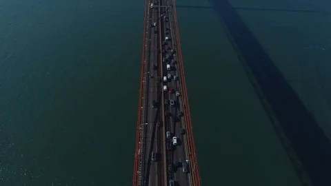 The bridge in Lisbon Stock Footage 76353226