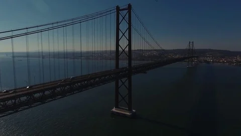 The bridge in Lisbon Stock Footage 76353231