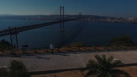 The bridge in Lisbon Stock Footage 76353235