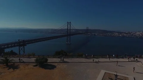 The bridge in Lisbon Stock Footage 76353245