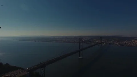 The bridge in Lisbon Stock Footage 76353286