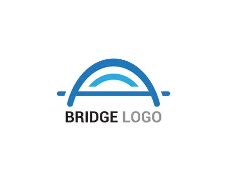 Bridge logo and symbol vector template building Ilustración de archivo