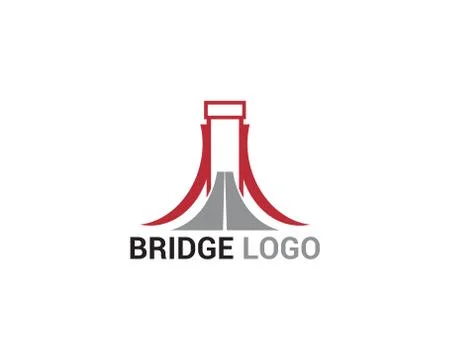 Bridge logo and symbol vector template building Ilustración de archivo