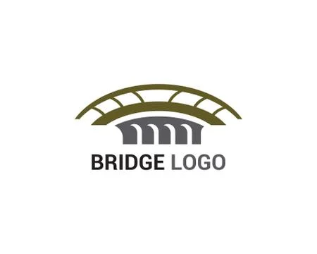 Bridge logo and symbol vector template building Ilustración de archivo