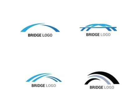 Bridge logo and symbol vector template building Ilustración de archivo