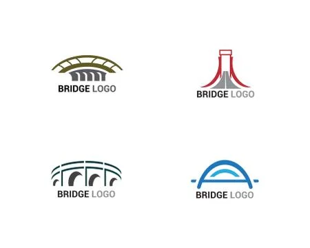 Bridge logo and symbol vector template building Ilustración de archivo