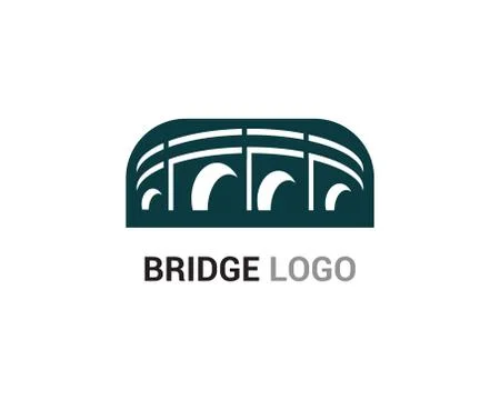 Bridge logo and symbol vector template building Ilustración de archivo