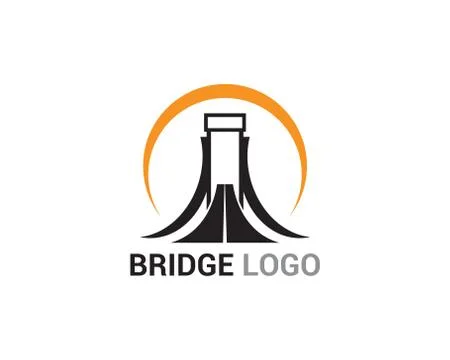 Bridge logo and symbol vector template building Ilustración de archivo