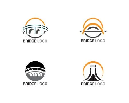 Bridge logo and symbol vector template building Ilustración de archivo