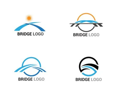 Bridge logo and symbol vector template building Ilustración de archivo
