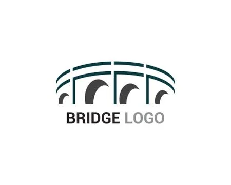 Bridge logo and symbol vector template building Ilustración de archivo