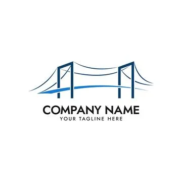 Bridge Logo, Construction Logo, Building Stock Illustration