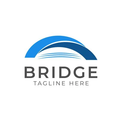 Bridge Logo, Construction Logo, Building Stock Illustration