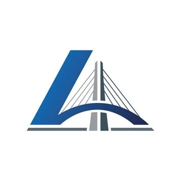 Bridge Logo Design for Architecture Engineering Infrastructure Services Stock Illustration