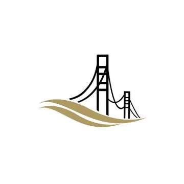 Bridge logo design emblem template. Stock Illustration