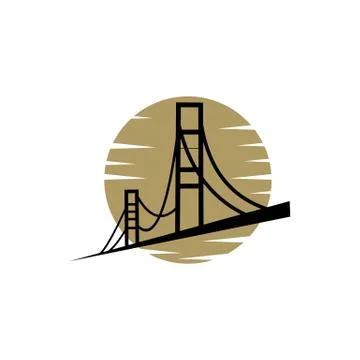 Bridge logo design emblem template. Stock Illustration