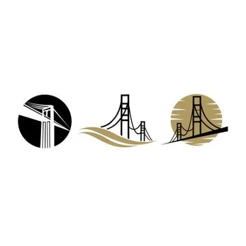 Bridge logo design emblem template Stock Illustration