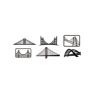 Bridge logo design emblem template Ilustración de archivo