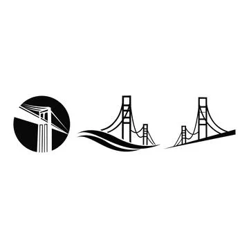 Bridge logo design emblem template Stock Illustration