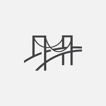 Bridge logo design tempalte, bridge vector illustration Stock Illustration