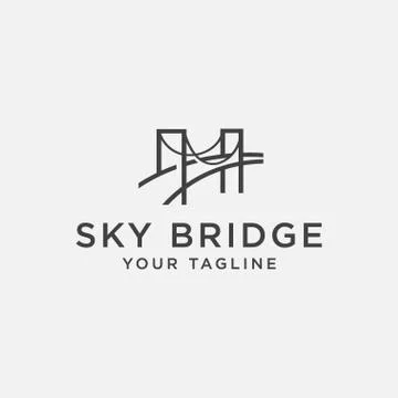 Bridge logo design tempalte, bridge vector illustration Stock Illustration
