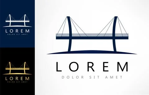 Bridge logo vector design. Construction Logo design. Stock Illustration