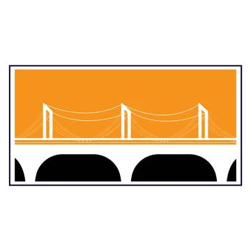 Bridge logo vector illustration Illustrazione stock