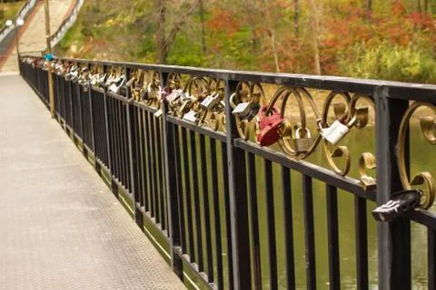 Bridge of lovers in the park. Stock Photos