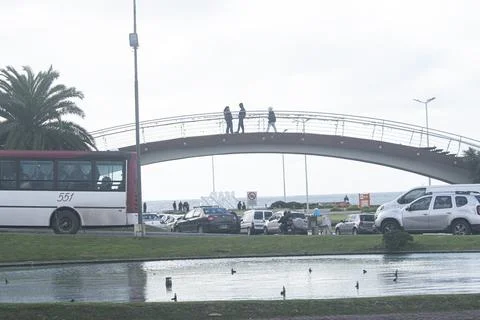 Bridge of lovers , on the road Stock Photos