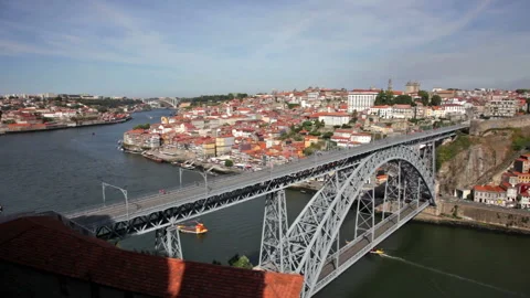 Bridge of Luis I over Douro river , Porto Stock Footage 98492582
