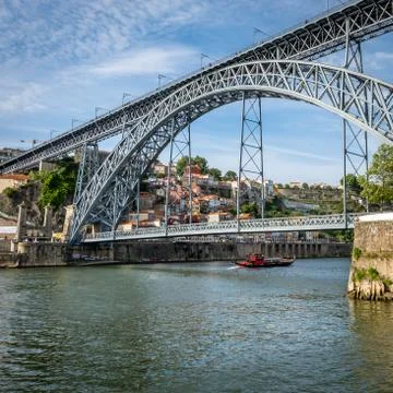 Bridge of Luis I over Douro river in Porto, Portugal. Stock Photos