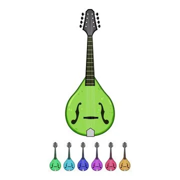 Bridge mandolin cartoon vector graphic Stock Illustration