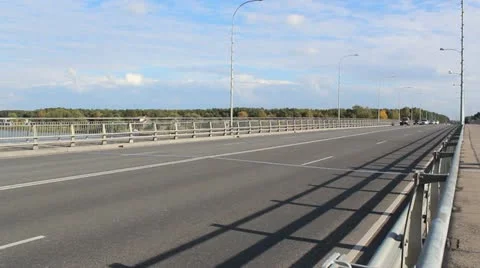 Bridge with medium traffic Stock Footage 12256025