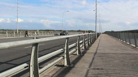 Bridge with medium traffic Stock Footage 12256237