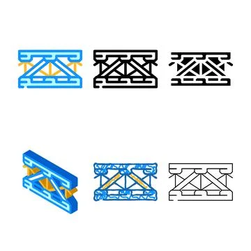 Bridge metal material frame color icon concepts vector イラスト素材