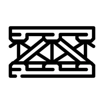 Bridge metal material frame line icon vector illustration 스톡 일러스트
