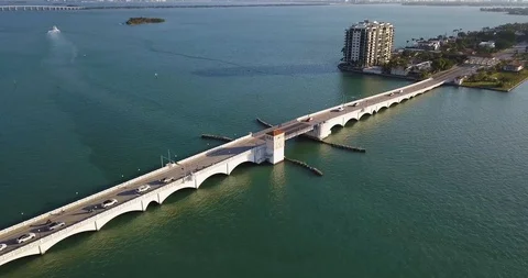 Bridge Miami Aerials Stock-Footage 90235071