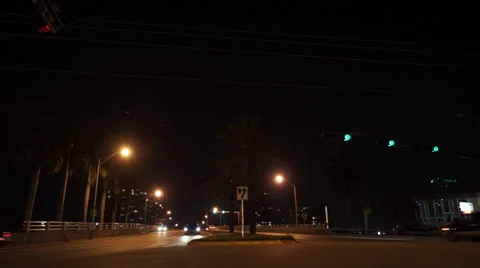 Bridge in Miami at Night Stockbeeldmateriaal 39385721