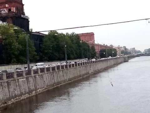 On the bridge in the middle of the river Stock Photos