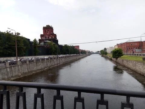 On the bridge in the middle of the river Stock Photos