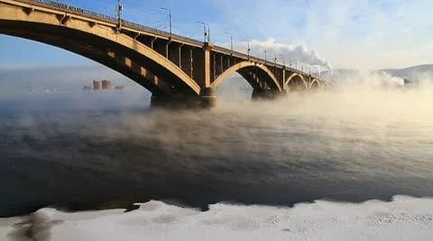 Bridge, mist 003 Stock Footage 10763409