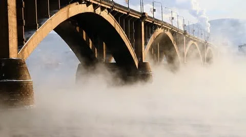 Bridge, mist 007 Stock Footage 10763380
