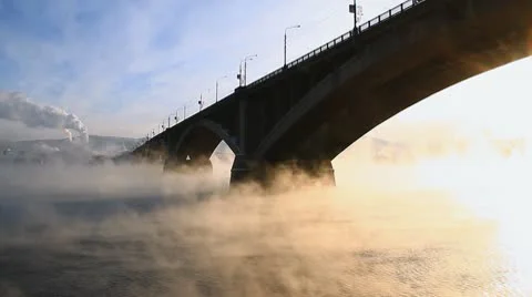 Bridge, mist 009 Stock Footage 10763335