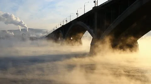 Bridge, mist 010 Stock Footage 10763353