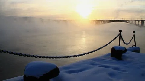 Bridge, mist 013 Stock Footage 10764399