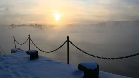 Bridge, mist 014 Video stock 10764402