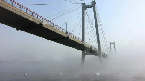 Bridge, mist, 1 Stock Footage 644242