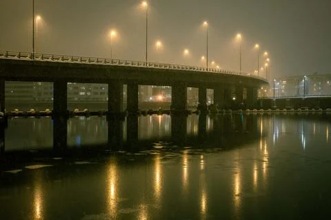 Bridge in the mist Stock Photos