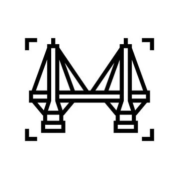 Bridge modeling line icon vector illustration sign Illustrazione stock
