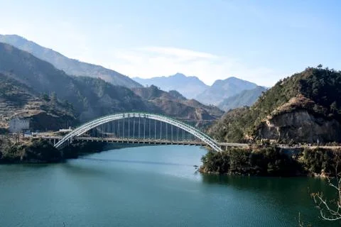 Bridge on the Mountain Area Stock Photos